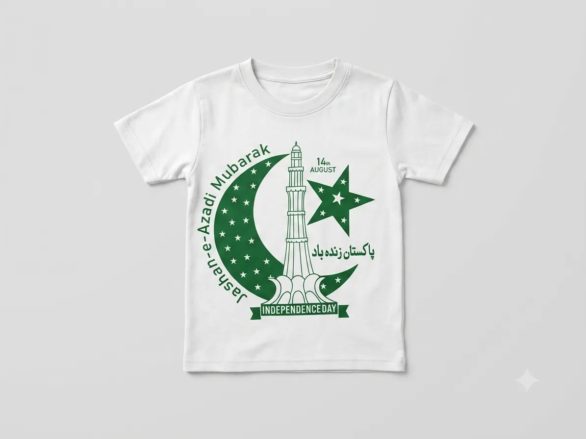 Boys Minar e Pakistan T-Shirt White