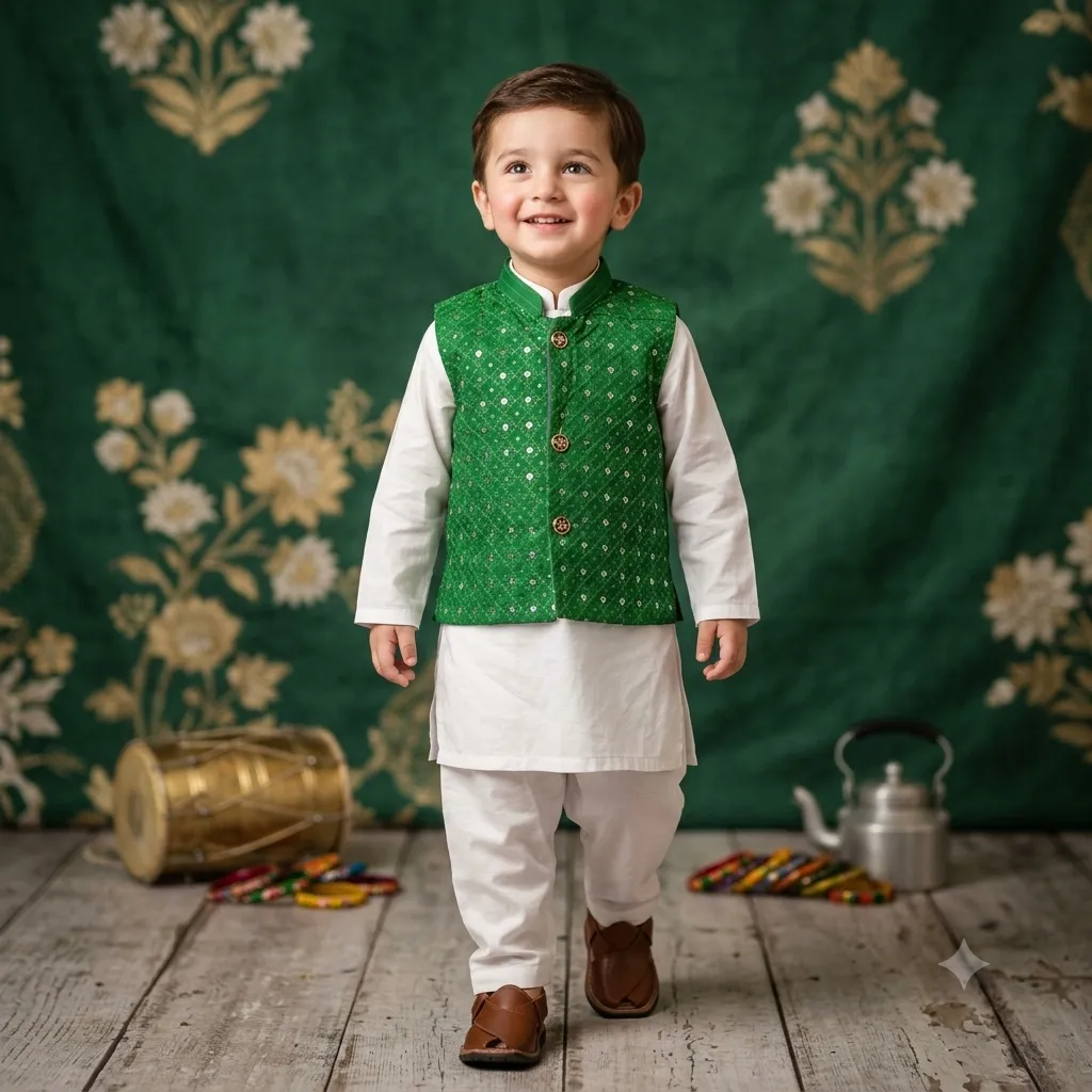 Boys JA waist coat Kurta Shalwar