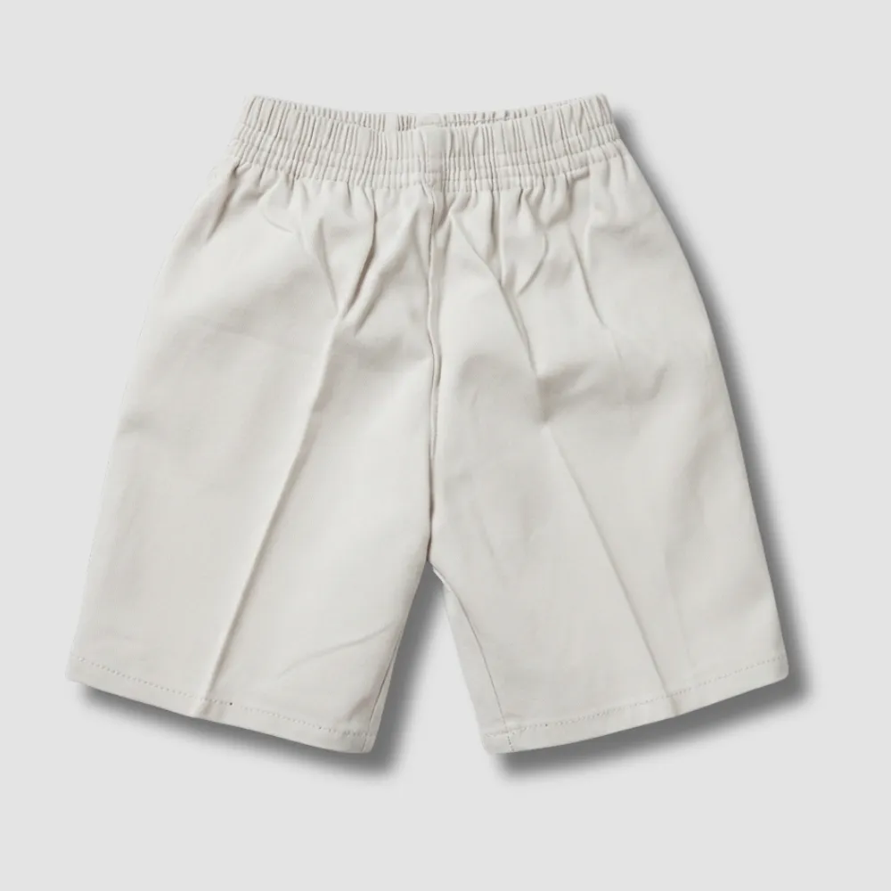 White Elastic Waist Cotton Shorts