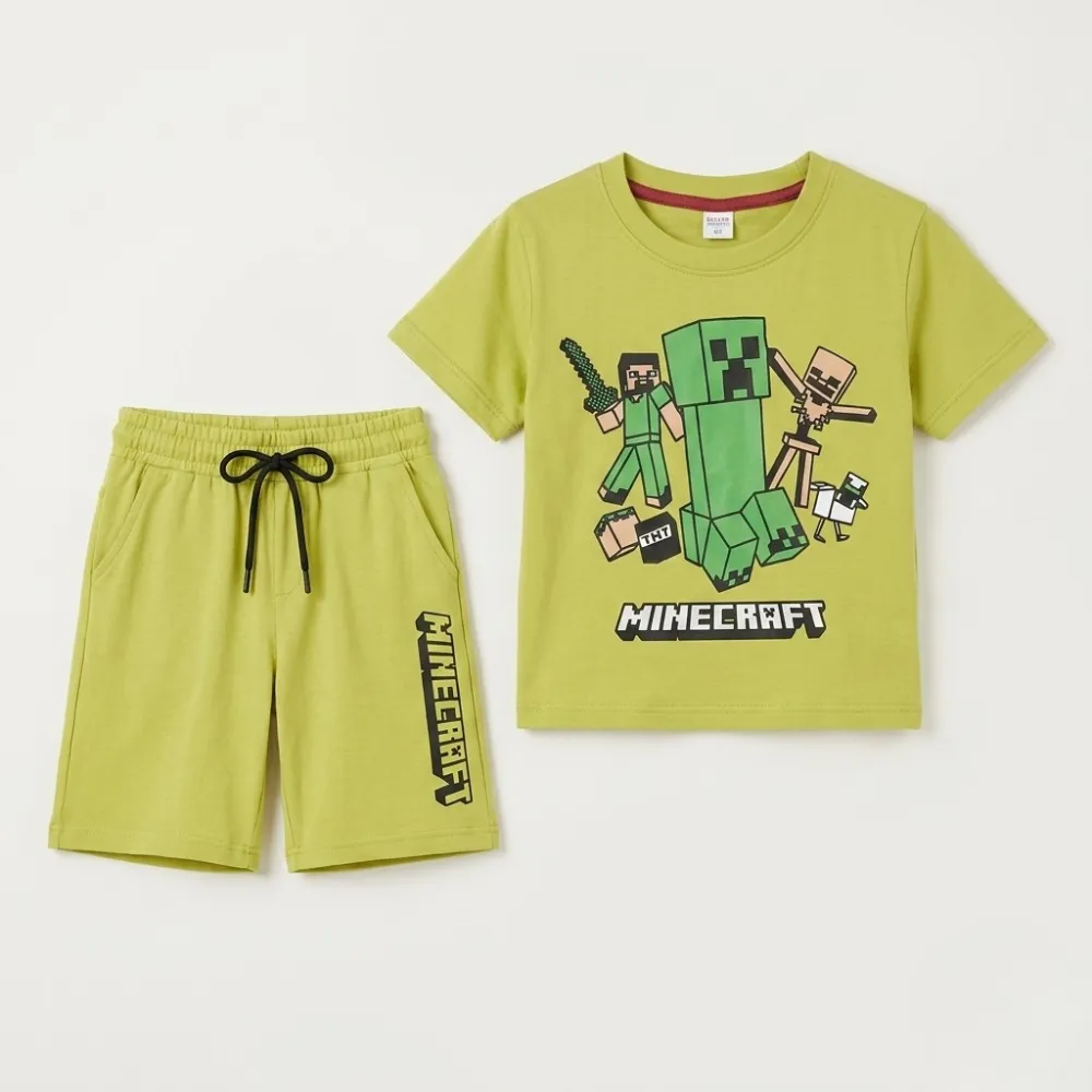Kids Minecraft T-Shirt & Shorts Set