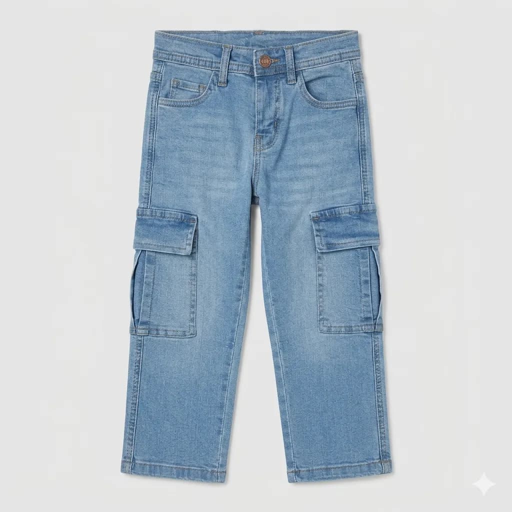 Denim Cargo Jeans