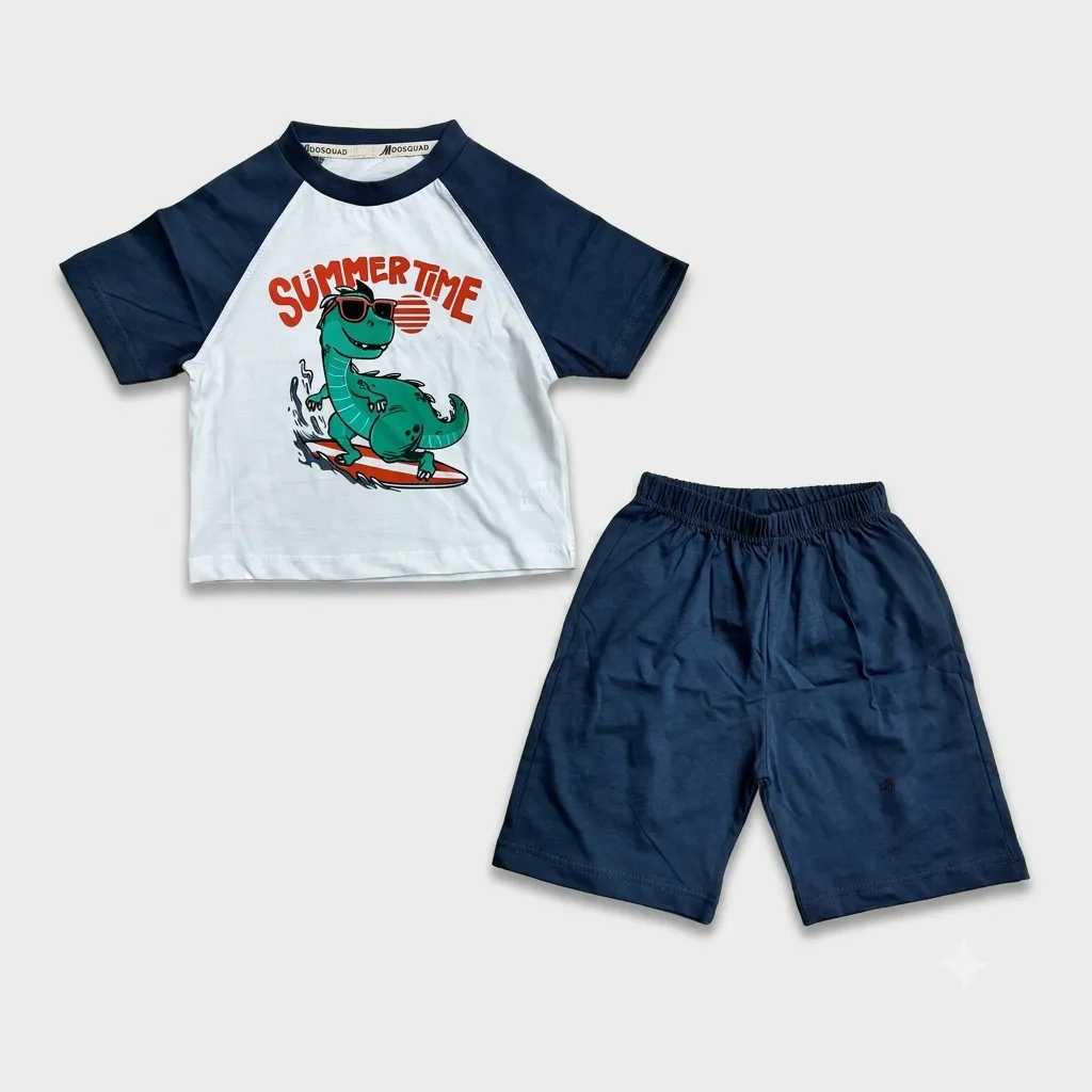 Young Boy in Summer Outfit on the Beach Shirt and Shorts