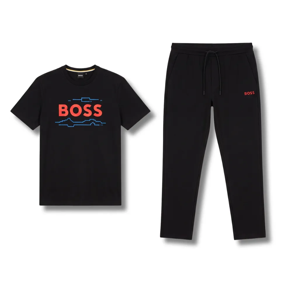 Boss T-Shirt and Sweatpants Set.