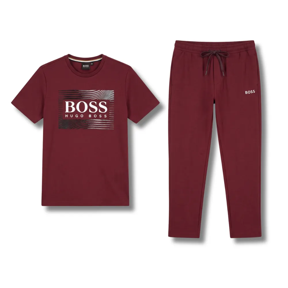 Boss T-Shirt and Sweatpants Set.