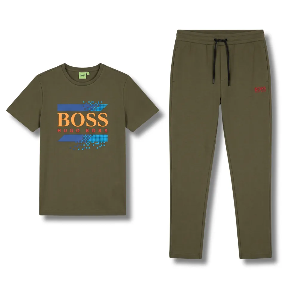 Boss T-Shirt and Sweatpants Set.