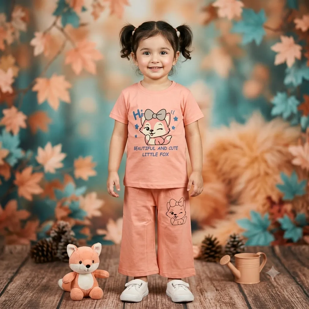 Peach Kitty Bell Bottom Tract suit.