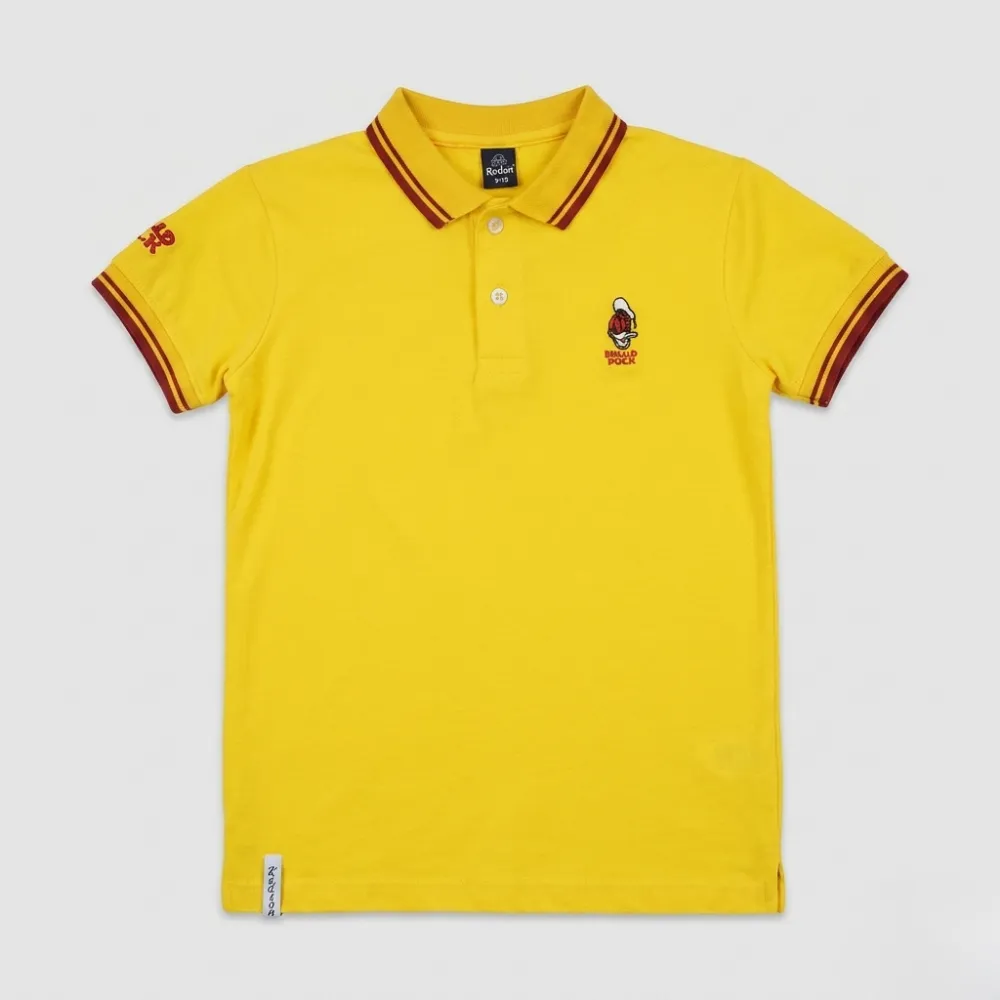 Yellow Polo Shirt with Red and Black Trim