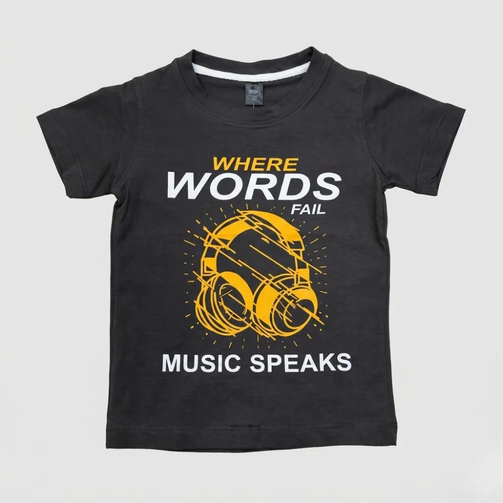 Music T-Shirt with Headphones Design